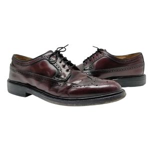 Vintage Hanover LB Sheppard Signatures 2313 Wingtips Burgundy Leather 9 D/B USA